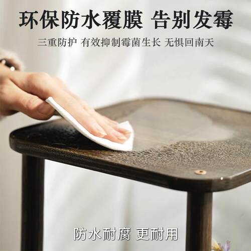 博古架实木新中式茶室氛围布置摆件置物架小型展示架高级感花架 - 图0