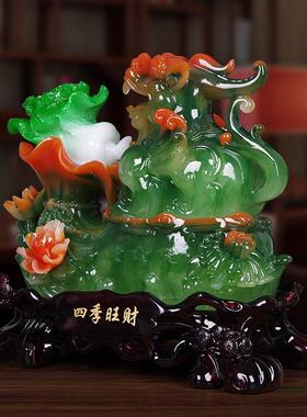 貔台貅玉白店摆件铺开业礼品开菜店客厅办F95S59TT公室收银装饰品