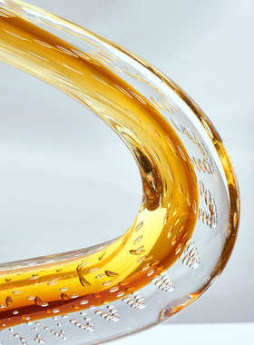 现代轻奢金色气泡镂空琉璃摆件样板间卧室客厅餐厅玄关家居装饰品