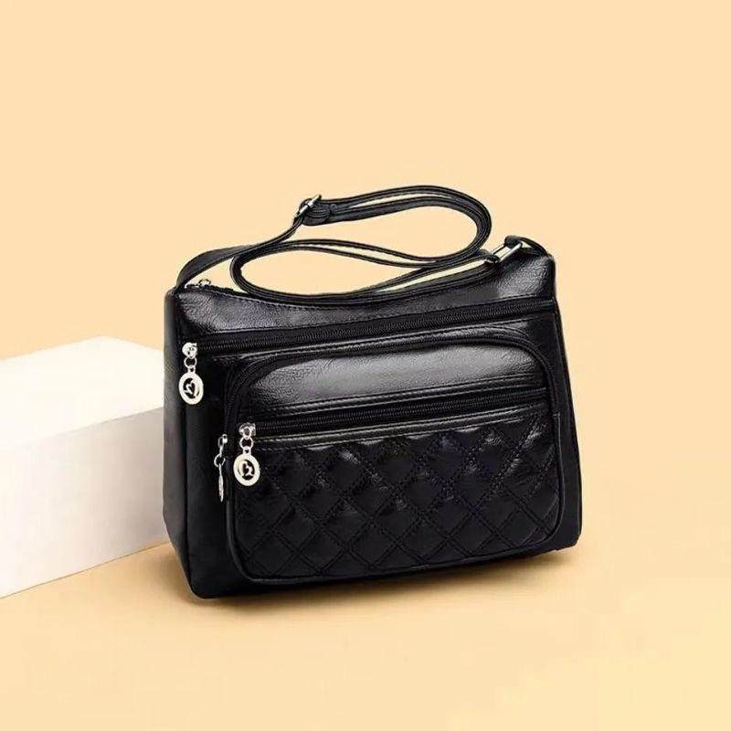 妈咪包大气中年女包妈妈包婆婆包多层软皮质感单肩斜挎包黑色皮包,淘宝优惠券,粉丝福利购,淘宝优惠卷