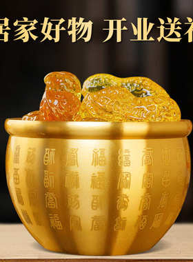 黄铜米缸百福缸纯铜缸大罐小缸聚宝盆铜缸财富缸客厅店铺桌面摆