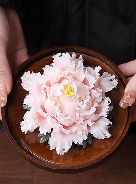 陶瓷工艺品洛阳牡丹瓷花饰家居用品客厅陈设花饰