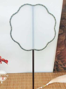 仿古长柄工笔画熟绢团扇空白国画真丝手工绘画扇子宫廷道具