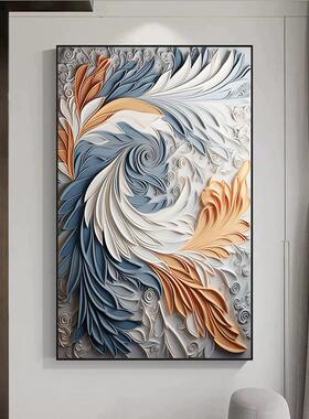 现代抽象立体浮雕装饰画别墅客厅玄关挂画3d手绘木板雕刻装置画