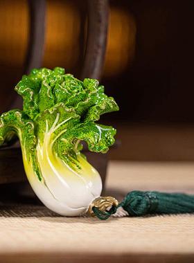 白菜摆件家居饰品桌面手握礼品铜手把件百财装饰品手握百财