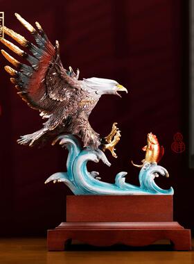 纯铜大展宏图鹰摆件大鹏展翅雄鹰客厅装饰品公司店铺开业领导礼品