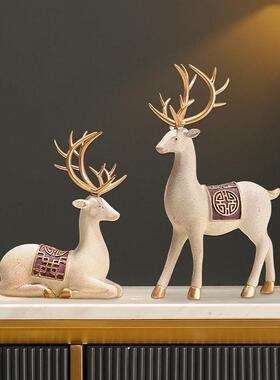 招财鹿摆件高端大气酒柜电视柜玄关客厅工艺礼品摆饰装饰品乔迁新