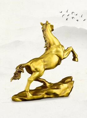 新款直销纯黄铜马到成功摆件纯铜工艺品办公室桌面马摆件家居玄关