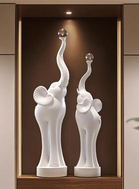 丰富吉祥大象装饰品客厅落地无障碍豪华创意入口壁龛电视柜装饰品