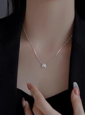 四叶草S999纯银锁骨项炼女轻奢小众2025新款高级感生日礼物送女友