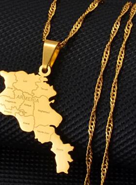 Stainless steel World City Map pendant necklace地图吊坠项链