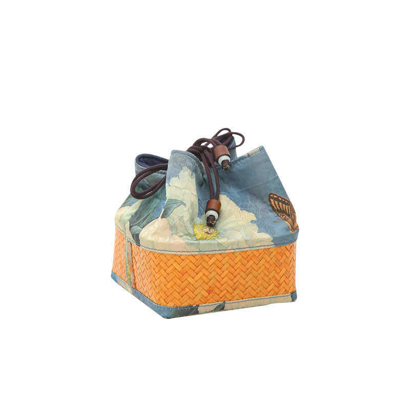 缎面印花杯笼三角方形圆形杯笼古典布袋首饰收藏锦囊竹编茶杯杯笼,淘宝优惠券,粉丝福利购,淘宝优惠卷