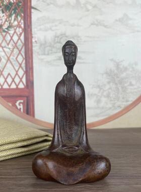 农村收来佛祖参禅悟道旧货合金铜禅意茶道古董老货铜器铜印章摆件