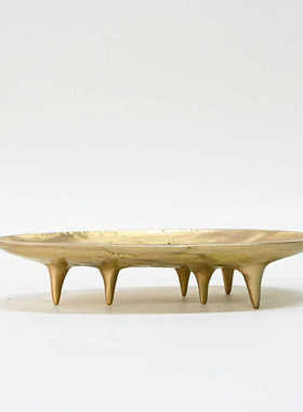 轻奢现代不规则金色果盘样板间酒店售楼处家居茶几软装饰工艺品