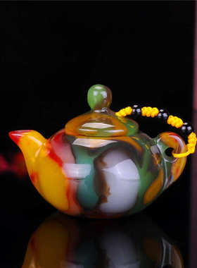 红玉玉壶多彩紫件壶把玩色白外蒙件手把羊脂手黄玉酱件玉