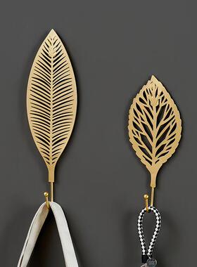 北欧风免打孔装饰衣帽树叶挂钩铁艺服装店试衣间民宿酒店玄关单钩