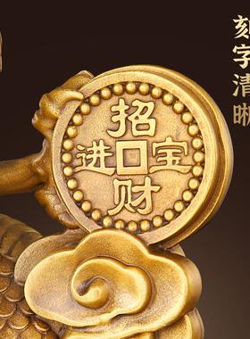 纯黄铜龙摆件祥龙十二生肖龙家居客厅玄关店铺办公室桌面金龙铜龙