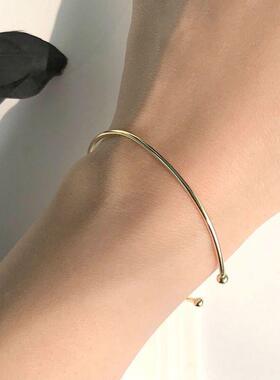 极细双圆珠开口手镯环简约百搭新款休闲百搭学生闺蜜礼物