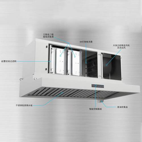商用油烟净化一体机餐饮厨房酒店烟罩式油烟净化处理设备 - 图1