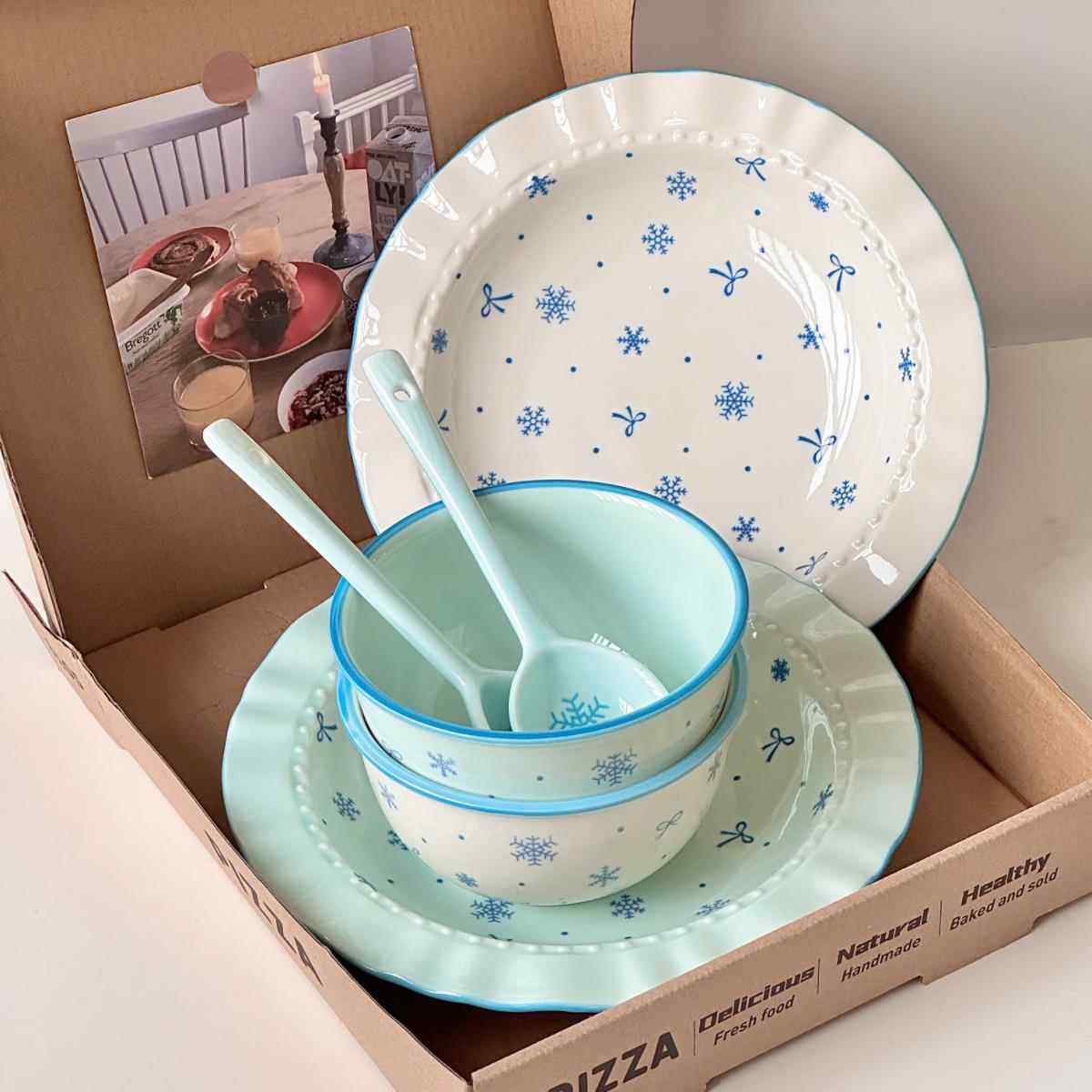 韩系INS风陶瓷碗大学生毕业礼物饭碗家用治癒风餐具清新系列碗勺,淘宝优惠券,粉丝福利购,淘宝优惠卷