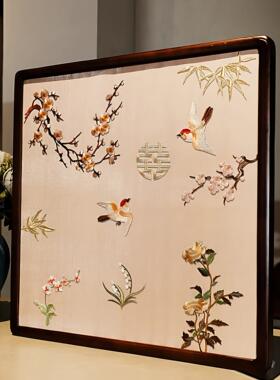 新中式客厅沙发背景装饰画喜上枝头入户玄关壁画宋代美学卧室挂画