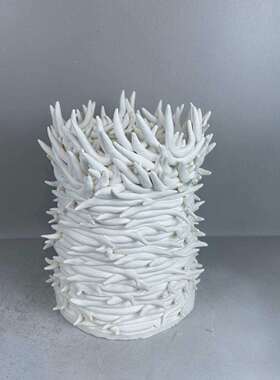 现极简陶花样板间33客餐桌家居装饰插花瓷厅摆件创意花器装饰品