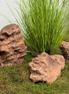 仿真黄色玻璃钢石头不规则千层石造景橱窗户外园林越野景观假石