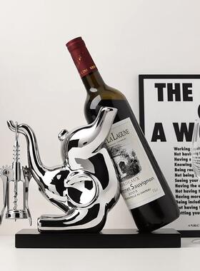 现代轻奢大象红酒架摆件家居饰品创意酒柜餐桌酒托 托架高档大气
