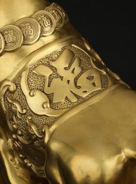 吉善缘 铜牛摆件福字华尔街牛 店铺办公桌客厅家居工艺装饰品0028