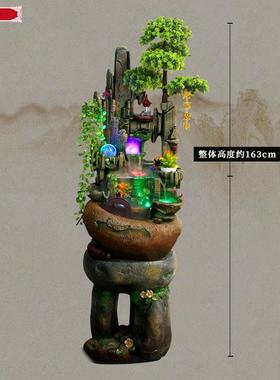 客厅鱼缸假山流水喷泉落地摆件室内转运球饭店开业送礼