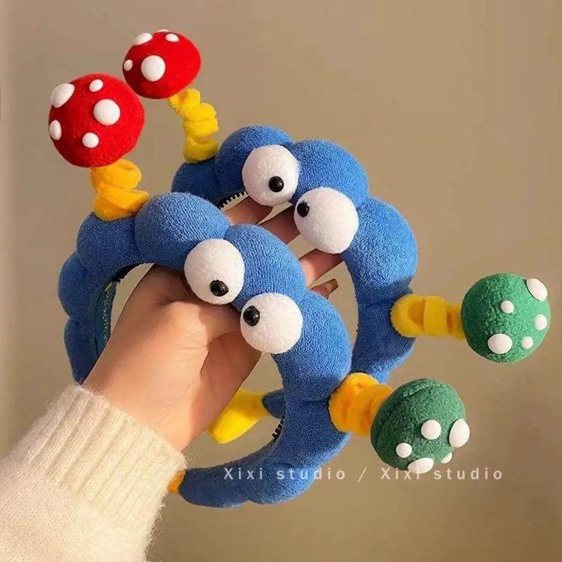 装下可爱！可爱毛绒大眼仔发箍！高颅顶趣味压发发卡女发捆盘发器,淘宝优惠券,粉丝福利购,淘宝优惠卷