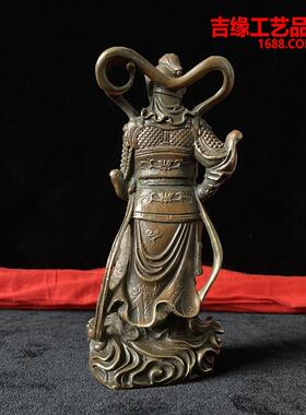 仿古关公韦陀铜像摆件家居装饰品工艺品摆伟陀站像