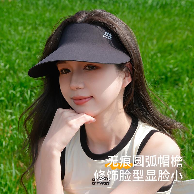 无痕防晒帽子女2024新款大帽檐跑步遮阳空顶帽夏天防紫外线太阳帽-图0