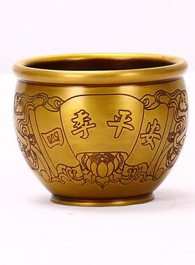 现货各种样式铜缸小铜缸熏香缸佛事用品仿古工艺品摆件