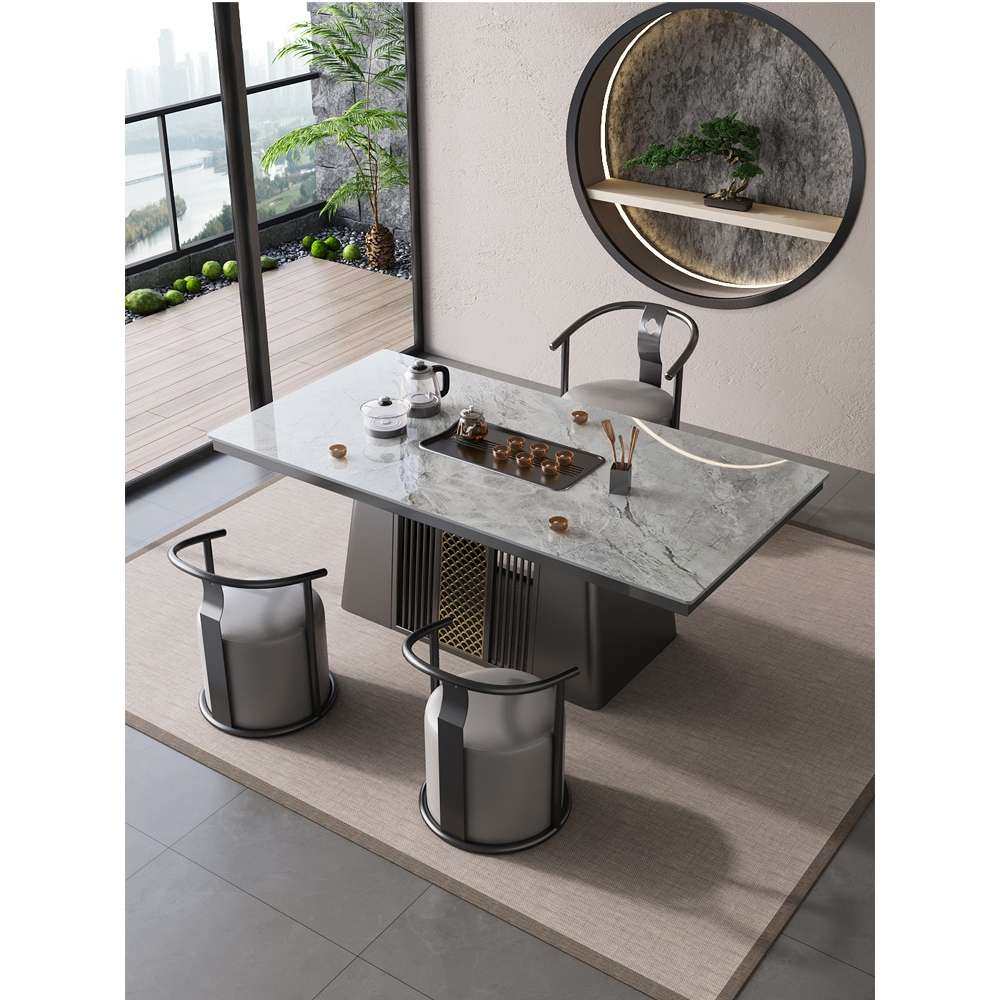 Y*现代简约轻奢岩板茶桌椅组合办公室家用阳台茶台泡茶桌烧水壶一,淘宝优惠券,粉丝福利购,淘宝优惠卷