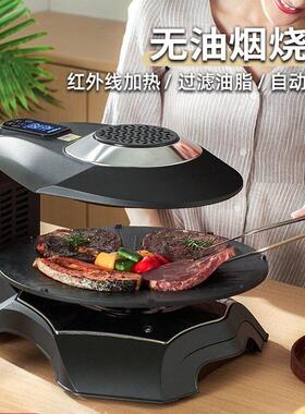 外贸OEM红外线烤盘BBQ光波烤炉家用烤肉机串烤机支持定做110V