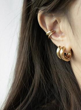 Classic Stainless Steel Ear Buckle for Women ndy Gold Color
