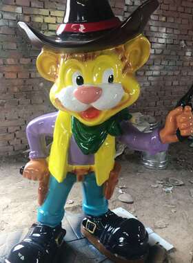 玻璃钢彩绘十二生肖雕塑公园商场步行街十二生肖动物摆件