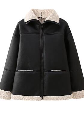 Women's plus size coat, fur integrated coat