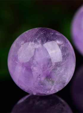 天然紫水晶球摆件巴西紫水晶小球原石打磨有球必应水晶装饰定制