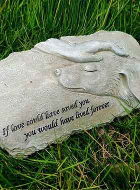 天使猫狗摆件树脂宠物墓碑纪念石花园动物雕像装饰品手工创意摆件