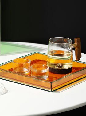 代简约221摆创装意亚克力托盘收纳件客现厅茶几餐桌家用家居饰工