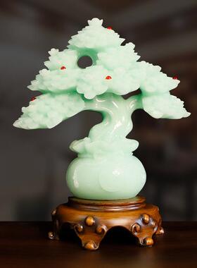 中式脂摇家钱树摆件树工艺品办公室客厅酒柜居装饰厂7319品家