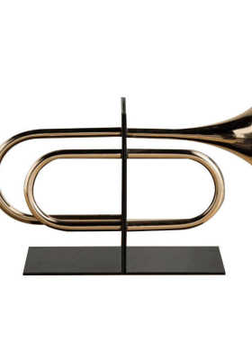 书档创意陈设旋律金色书房样板房摆件现代客厅柜子展厅装饰品喇叭