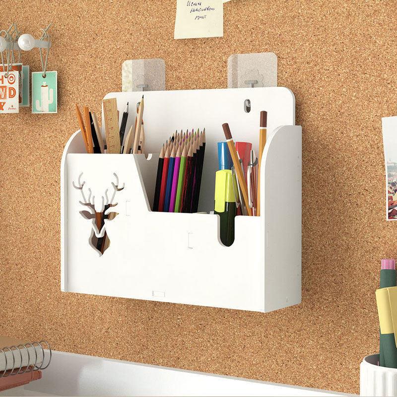 Hole-free remote control storage box wall-mounted wall-mounted bedside mobile phone storage rack for TV air conditioner