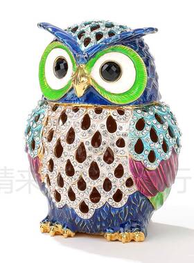厂家猫头鹰摆件艺品品饰收纳盒创意工JL002719家摆居摆饰猫头鹰家