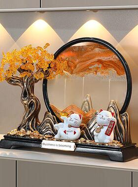 发财摇钱树摆件招财猫办公桌客厅前台入户玄关开业乔迁高档送礼品