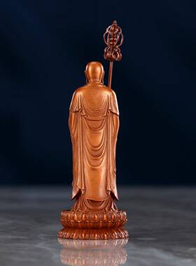 铜欣祥 紫铜地藏王立像 家居办公室桌面迷你地藏王菩萨工艺品摆设