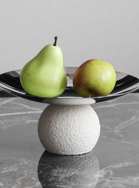 样板房艺术颗粒感花瓶果盘组合摆件茶几桌面花器托盘套装搭配饰品