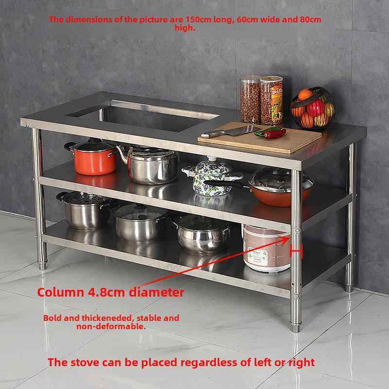 嵌入式开孔加厚不锈钢厨房煤天然气炉家庭租赁切菜炉货架工作台,淘宝优惠券,粉丝福利购,淘宝优惠卷